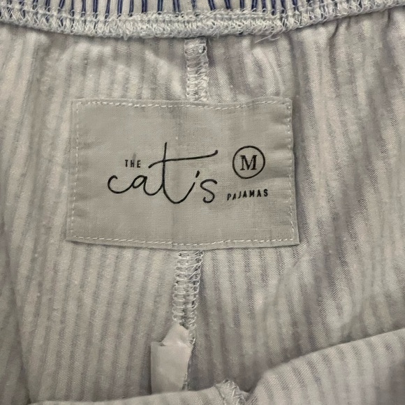 The cats pajamas size medium set blue and white stripe - Picture 3 of 4